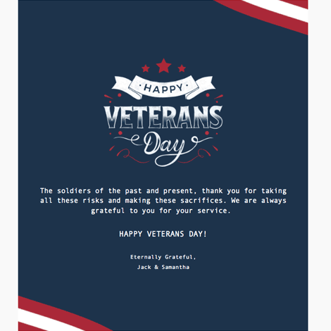 Veterans Day Corner Flag Thank You eCard